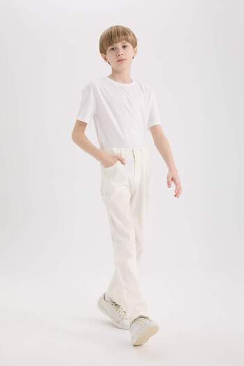 DeFacto Boy's Straight Leg Gabardine Trousers X4224A625Sm