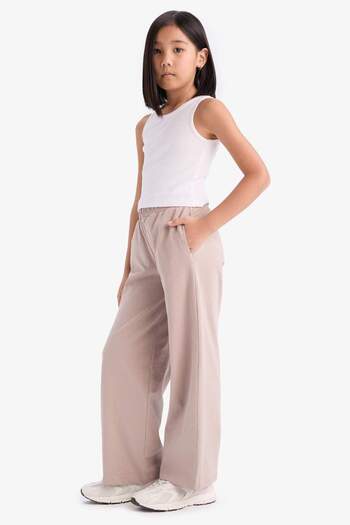 DeFacto Kız Çocuk Beli Lastikli Wide Leg Geniş Paça Pantolon E1837A825SM
