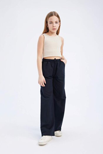 DeFacto Girls' Cotton Wide-Leg Dress - Elastic Waist D7611A825Sm