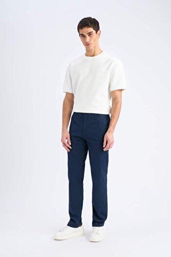 DeFacto Regular Fit Normal Kesim Yazlık Düz Paça Chino Kanvas Pantolon D7349AX25SP