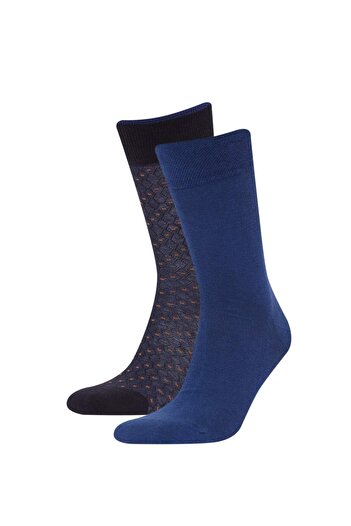 DeFacto Nahtlose 2-teilige Premium-Langsocken aus gekämmter Baumwolle für Herren E7859AXNS