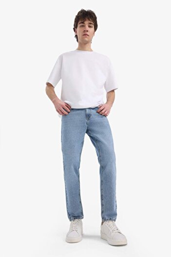 DeFacto 100% Cotton 90's Slim Fit Skinny High Waist Narrow Leg Snow Washed Jean Pants F0161Ax25Sp