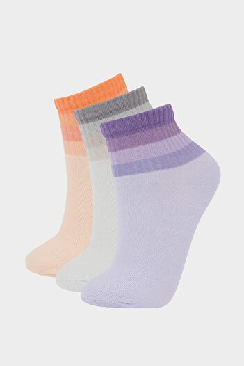 DeFacto Girl's Comfortable Elastic 3-Piece Cotton Long Socks E6264A8Ns
