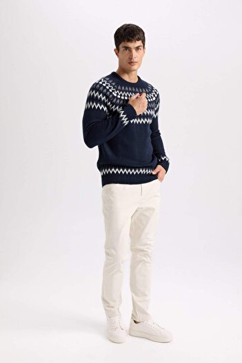 DeFacto Summer Gabardine Chino Canvas Pants Slim Fit Slim Fit Narrow Leg with Pockets B2089Ax25Sp