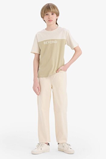 DeFacto Boy's Crew Neck Printed Short Sleeve T-Shirt D9295A825Sm