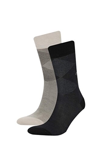 DeFacto Men's Seamless 2-Piece Premium Long Socks with Heat Regulator E7860Axns