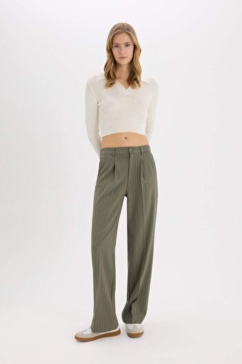 DeFacto Hose mit weitem Bein, doppelter Tasche, normaler Taille, Standardgröße, D5066AX25SP