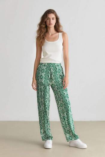 DeFacto Regular Fit Wide Loose Leg Patterned Palazzo Pants D4631Ax25Sp