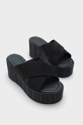 Capone Outfitters Vina Platform Cross Strap Women's Slippers
