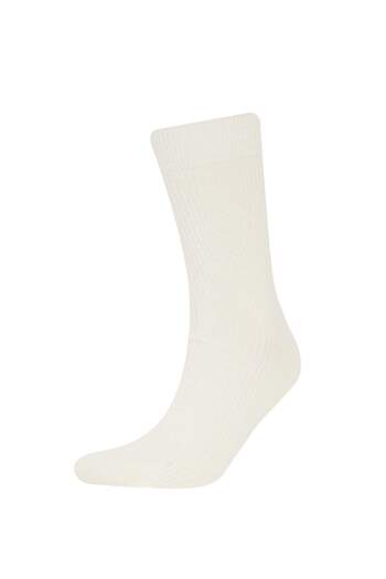 DeFacto Men's Seamless Comfortable Elastic 3-Piece Combed Cotton Premium Long Socks E7869Axns