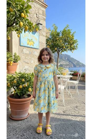HÇ Hülya Çelik KİDSWEAR 2018 Girl's Lemon Patterned Dress