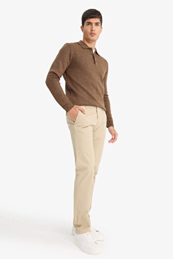 DeFacto Regular Fit Normal Kesim Yazlık Düz Paça Chino Kanvas Pantolon D7349AX25SP