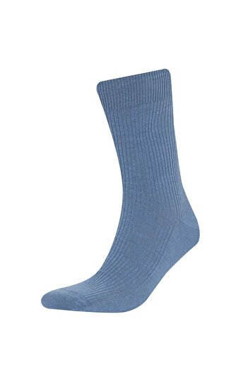 DeFacto Men's Seamless Comfortable Elastic 5-Piece Combed Cotton Premium Long Socks E7870Axns