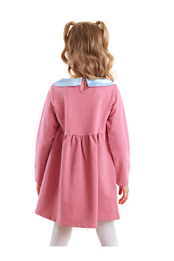 MSHB&G Langärmliges Kleid mit Kaninchenmuster für Mädchen mit getrockneten Rosen