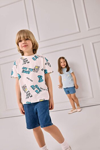 DeFacto Baby Boy Basic Plain Jean Shorts E8258A525Sm