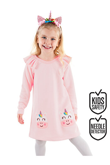 Denokids Rosa Mädchenkleid - Cowcorn