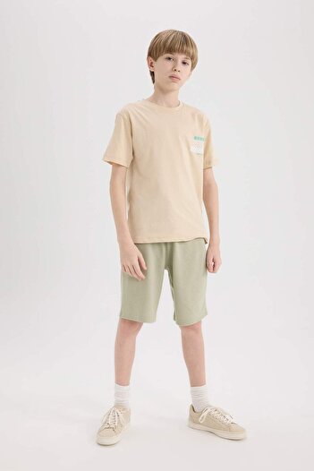 DeFacto Boy's Crew Neck Back Printed Short Sleeve T-Shirt E5082A825Sm