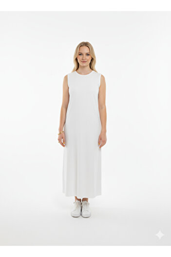 Plistre 2270_Women'S, Japanese Sleeve (Sleeveless), 100% Cotton Interlock Long Length Gilet Dress