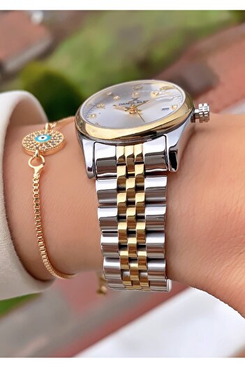 Daniel Klein Brand Yellow Silver Color Small Case 2 Years Warranty Women's Wristwatch - with Bracelet Gift