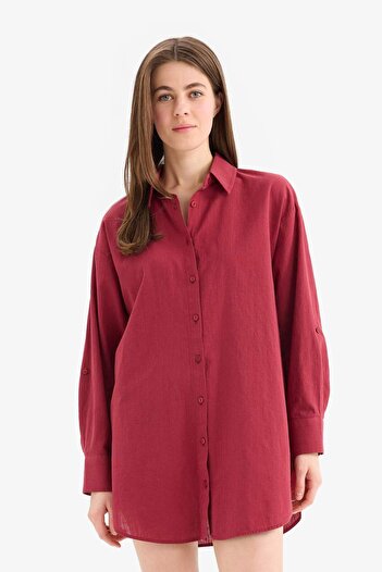 DeFacto Regular Fit Baumwoll-Strandhemd - Fall in Love W8241AZ25SM