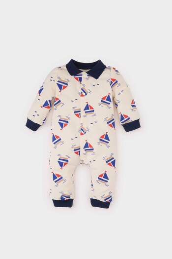 DeFacto Baby Boy Newborn Print Long Sleeve Romper D9085A525Sp