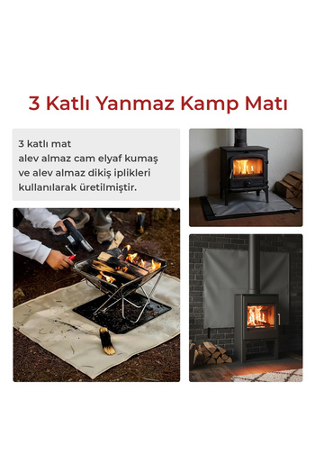 nivofire Çadır Sobası Altı - Çok Amaçlı Yanmaz Mat 50x100cm