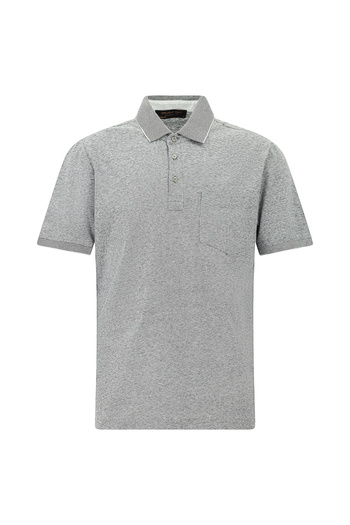 Kiğılı Regular Fit Striped Mercerized Cotton Linen Polo Neck T-Shirt