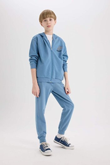 DeFacto Pantaloni de sport Jogger cu elastic imprimat pentru băieți - D8527A825SP