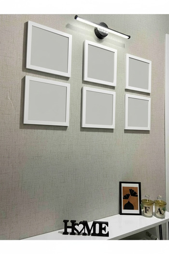 Wooden Factory Set of 6 White Frames – 20X20 cm Square Wall Decor and Photo Frame