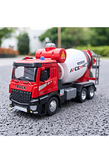 Choice Red 1/24 Electric Mixer Truck Toys Model Car Alloy Diecast Engineering Vehicles Doors Opened Sound L