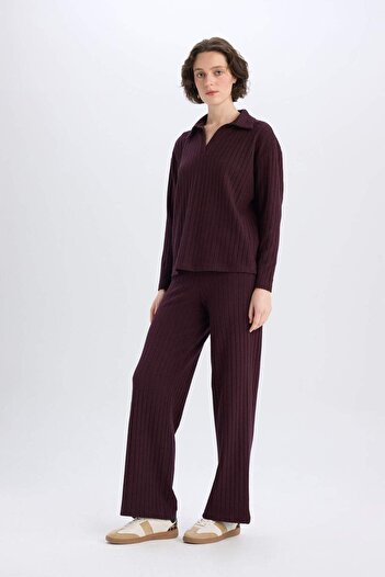 DeFacto Regular Fit Corduroy Camisole Winter Pants Normal Waist B2405Ax25Sp