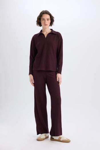 DeFacto Regular Fit Corduroy Camisole Winter Pants Normal Waist B2405Ax25Sp