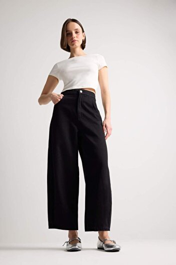 DeFacto Barrel Fit Regular Waist Ankle Length Soft Jean Pants E3874Ax25Sp