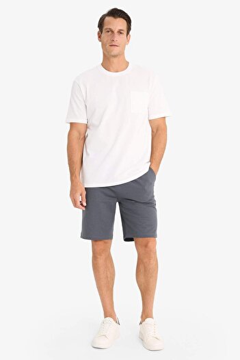 DeFacto 100% Cotton New Regular Fit Crew Neck Short Sleeve Basic Plain White Pique T-Shirt D7931Ax25Sp