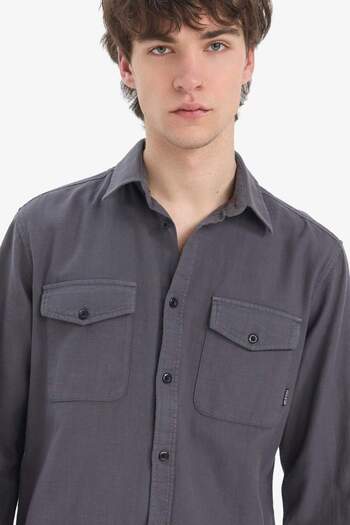 DeFacto 100% Cotton Regular Fit Polo Neck Basic Plain Long Sleeve Shirt B2654Ax25Sp