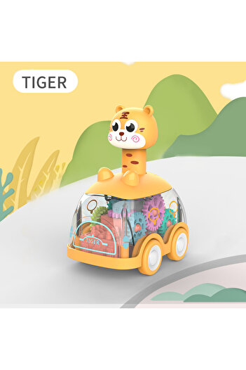 Choice tiger car Press Gear Car Children's Toy Car Pull Back Boy Children Inertial Car Puzzle Animals Car