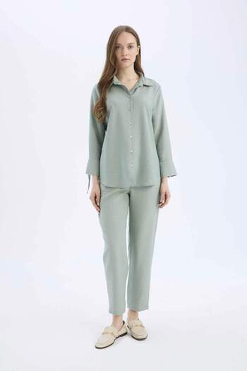 DeFacto Regular Fit Basic Solid Long Sleeve Shirt C3819Ax25Sp