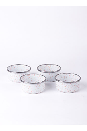 EMAYlab Speckles Enamel 4-Piece Bowl Set, Snack Bowl, Breakfast Bowl, Jam Bowl, Olive Bowl, Serving Bowl Set 8cm 200 ml