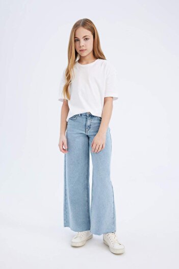 DeFacto Girls Wide Leg Wide Wide Leg Jeans D7092A825Sm