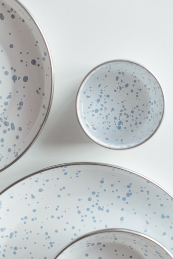 EMAYlab Speckles Enamel 4-Piece Bowl Set, Snack Bowl, Breakfast Bowl, Jam Bowl, Olive Bowl, Serving Bowl Set 8cm 200 ml
