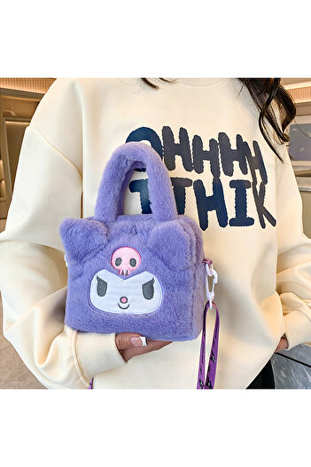 Choice1 Kuromi Sanrio Bag Kawaii Kuromi Cinnamoroll My Melody Cartoon Anime Plush Handbag Cosmetic Bag Trave