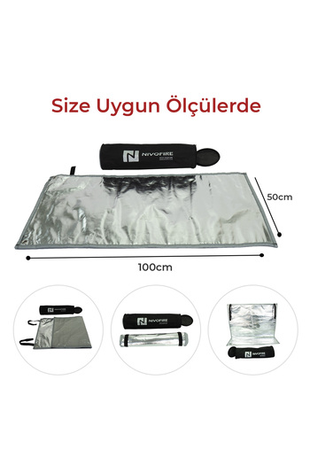 nivofire Çadır Sobası Altı - Çok Amaçlı Yanmaz Mat 50x100cm
