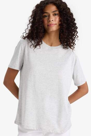 DeFacto Regular Fit Crew Neck Basic Plain Combed Cotton Short Sleeve T-Shirt W9584Az25Sp
