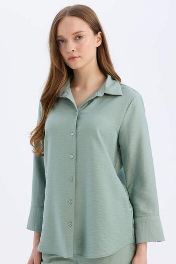 DeFacto Regular Fit Basic Solid Long Sleeve Shirt C3819Ax25Sp