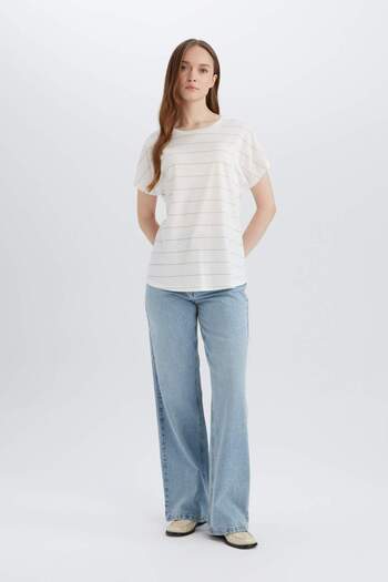 DeFacto Crew Neck Short Sleeve T-Shirt E6075Ax25Sp