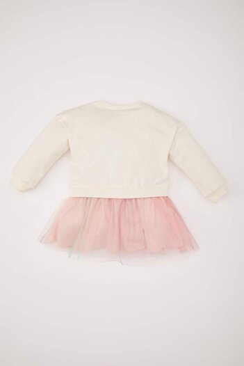 DeFacto Kız Bebek Barbie Uzun Kollu Tül Elbise D9584A525SP