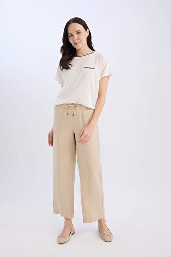 DeFacto Flexible Waisted Pocket - Straight Leg Trousers D8354Ax25Sp