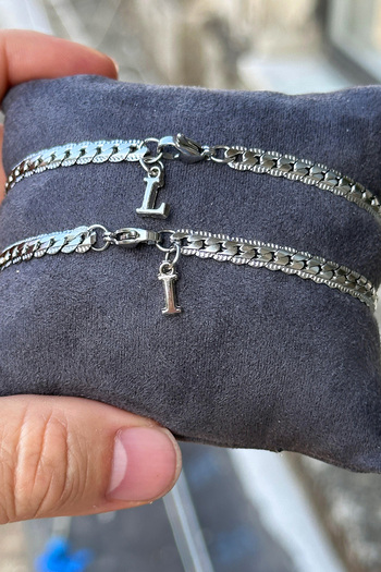 Takı Dükkanı 2Pcs Wicker Model Stainless Steel Bracelet Lover Friend Couple Bracelet Scb18C