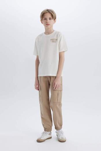 DeFacto Boy's Cargo Jogger Standard Leg Gabardine Trousers Z1572A625Sp