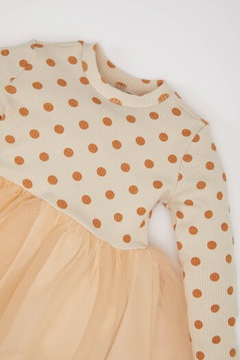 DeFacto Baby Girl Floral Long Sleeve Tulle Dress D9573A525Sp